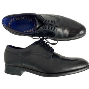Mens Ted Baker Derby Black Lace Up Dress Shoes Sz 9 Vatory GUC 6360